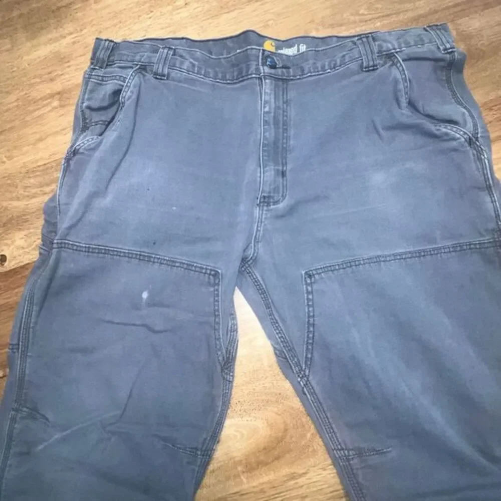Vtg Carhartt 40x30 mens relaxed fit knees pants‎ washed gray Nicaragua distress